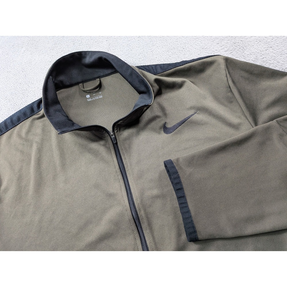 Nike Mens Full Zip Track Jacket Olive Green Black 800181-325 XL
